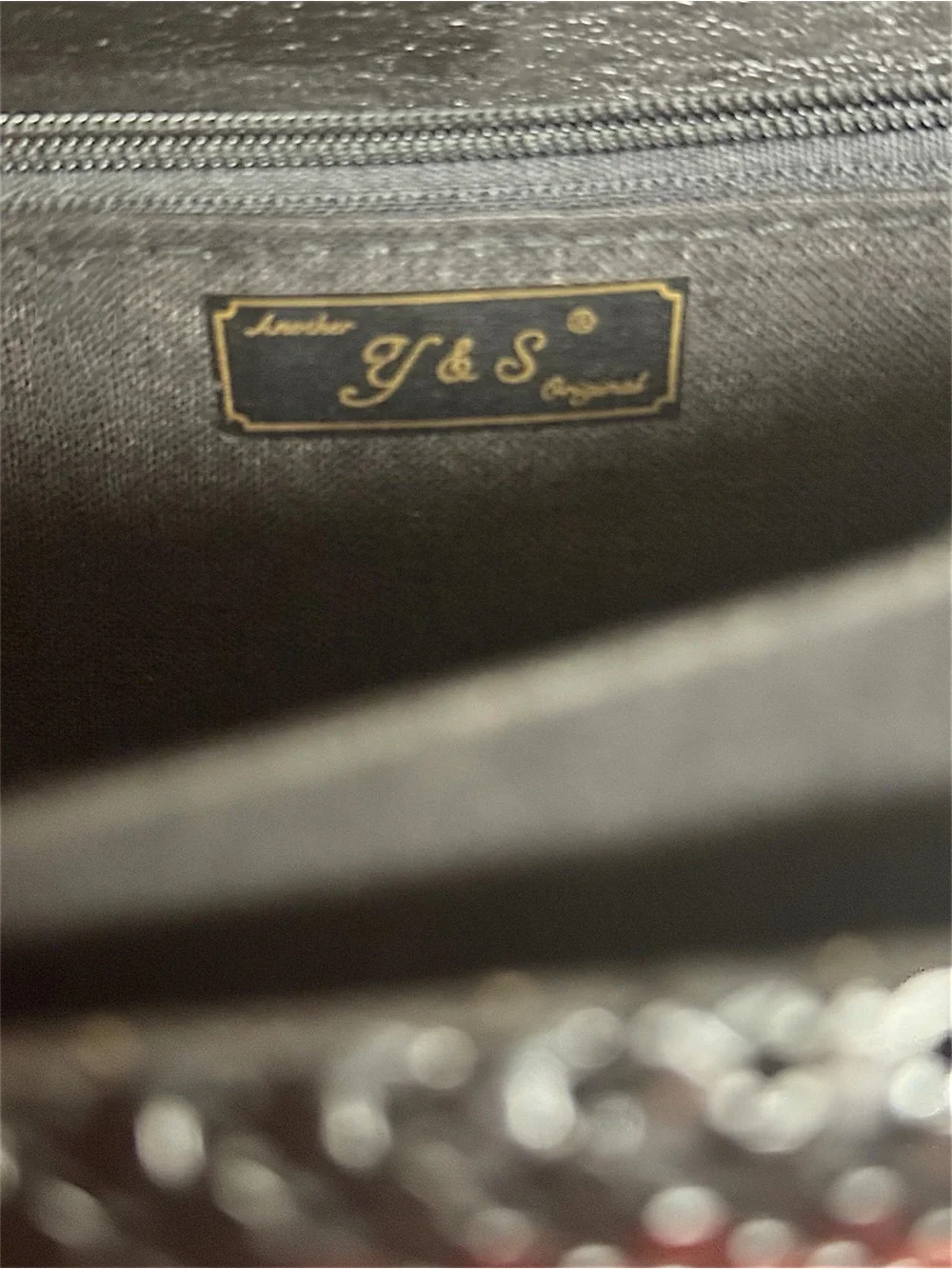 Y&S Original 80s Black & Gold Glam Mesh Structured Briefcase Top Handle Flap Bag